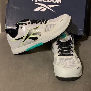 Reebok Gray Sneakers with Black, Teal & Neon Yellow Accents